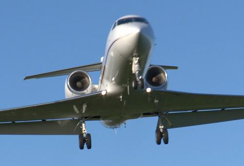 aircraft landing with gear down